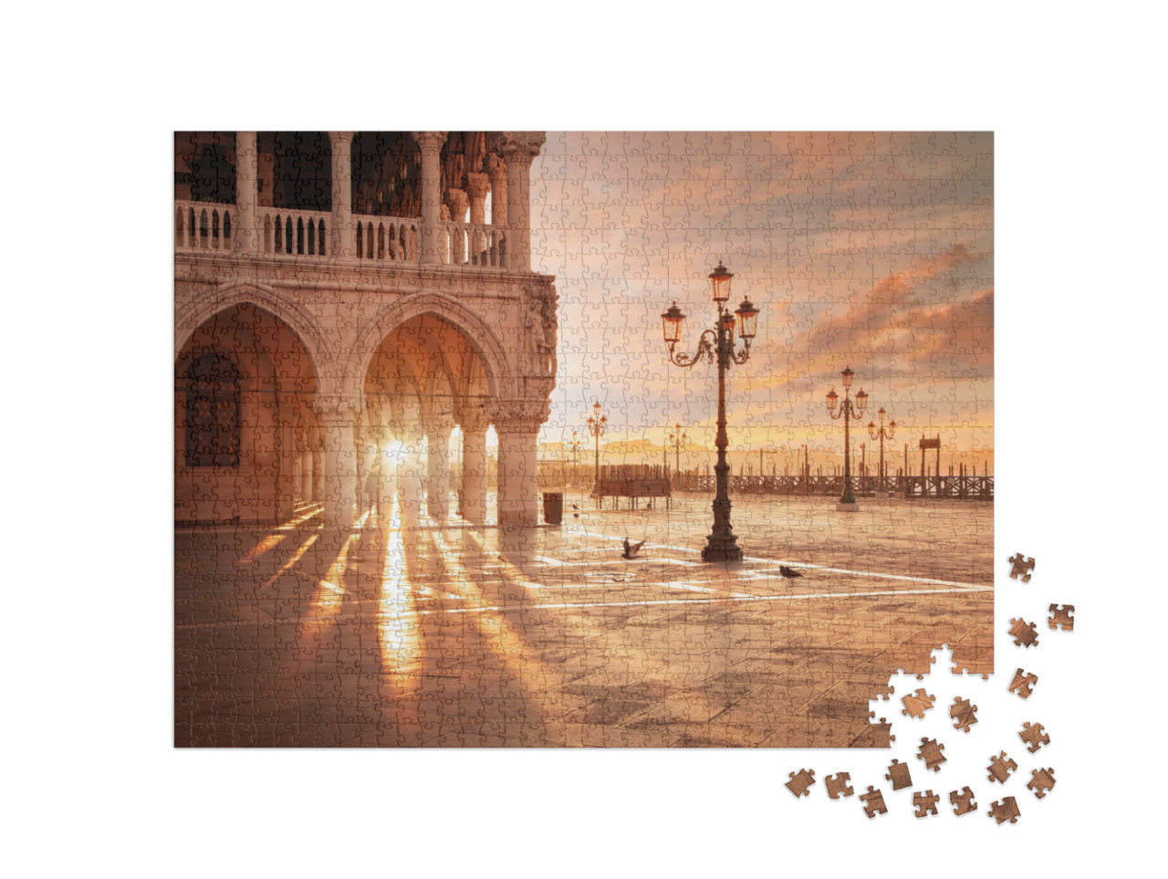 San Marco in Venice, Italy At a Dramatic Sunrise... Jigsaw Puzzle with 1000 pieces