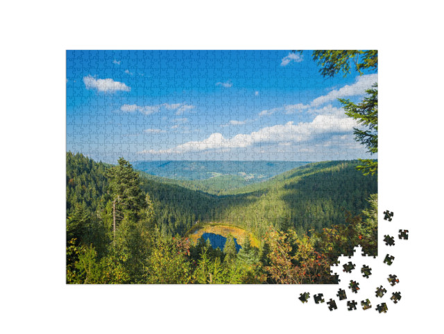 The Huzenbacher Lake Near Baiersbronn, Black Forest, Bade... Jigsaw Puzzle with 1000 pieces