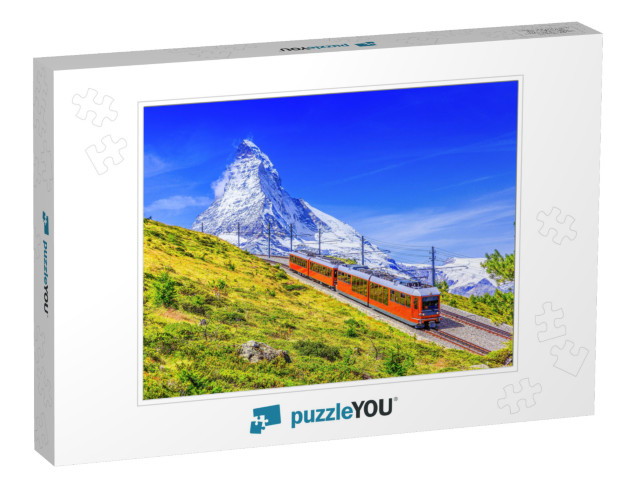 Zermatt, Switzerland. Gornergrat Tourist Train with Matte... Jigsaw Puzzle