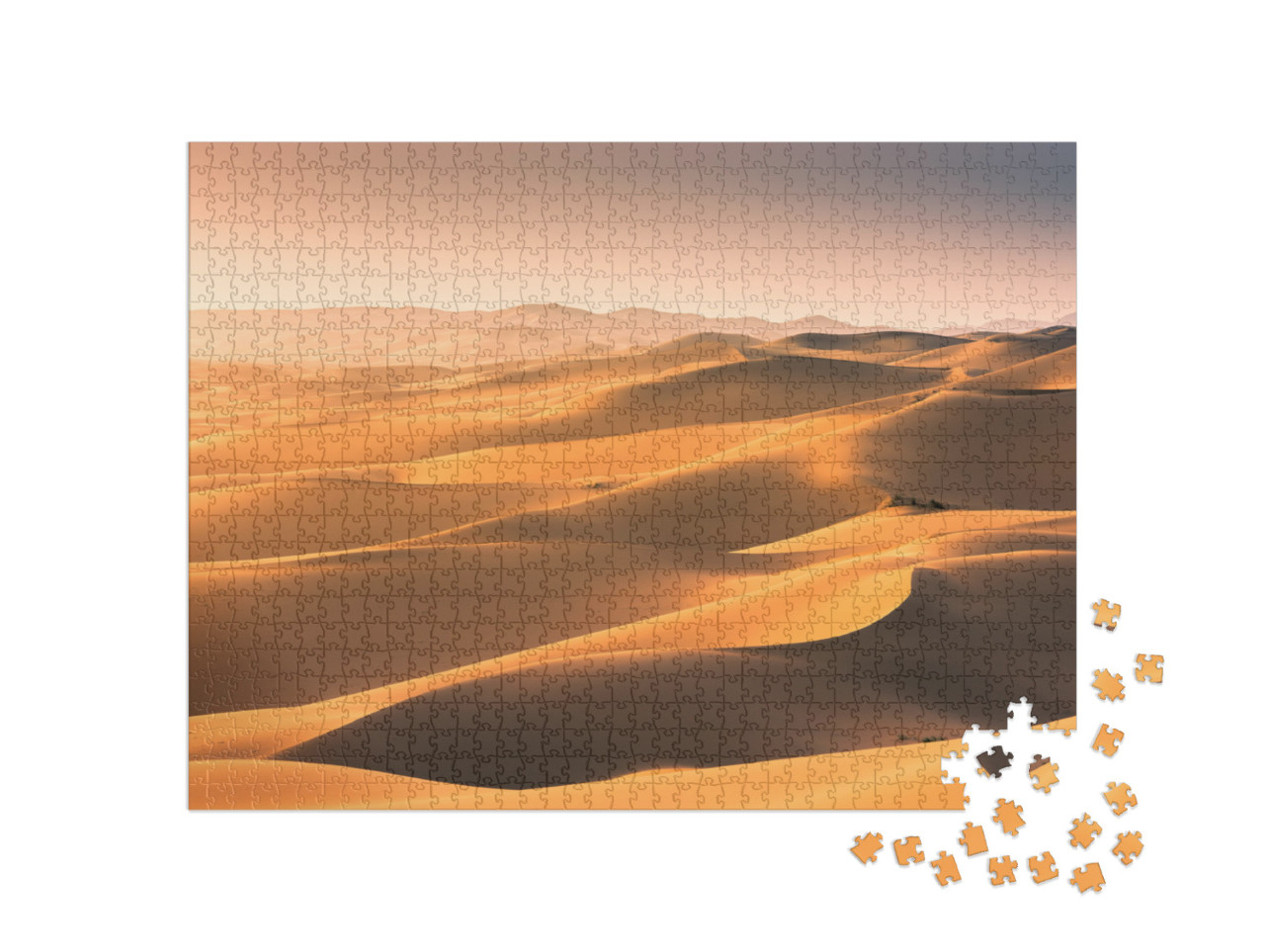 Sand Dunes At Gobi Desert, Mongolia... Jigsaw Puzzle with 1000 pieces