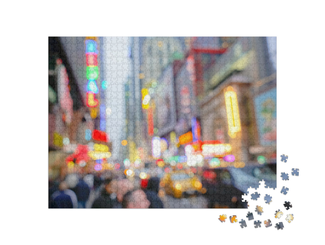 Times Square, New York City. Blurred Motion of People Wal... Jigsaw Puzzle with 1000 pieces