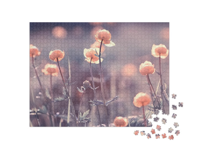 Vintage Background Little Flowers, Nature Beautiful, Toni... Jigsaw Puzzle with 1000 pieces