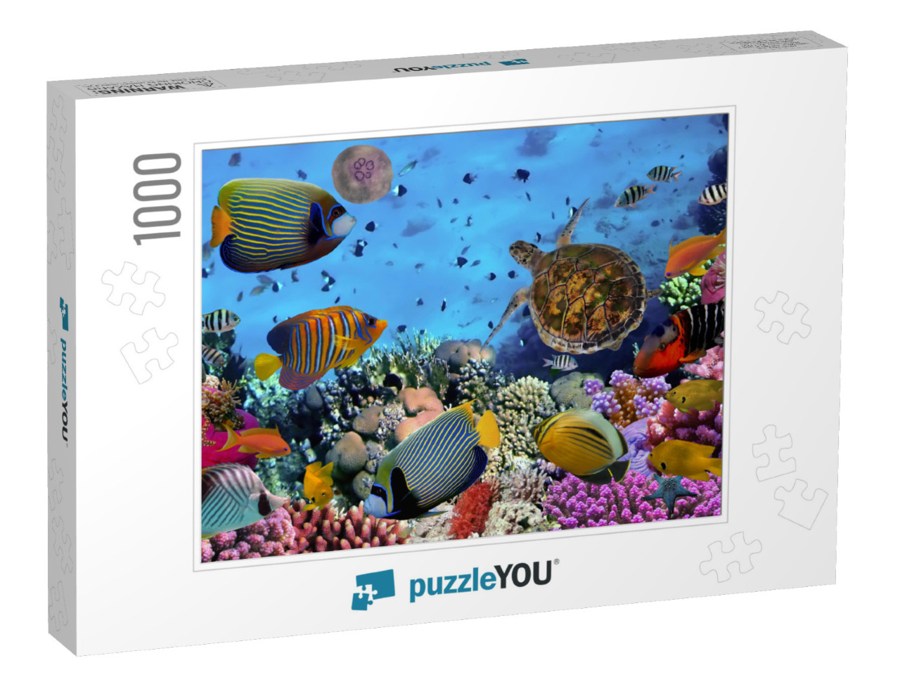 Colorful Coral Reef with Many Fishes & Sea Turtle... Jigsaw Puzzle with 1000 pieces