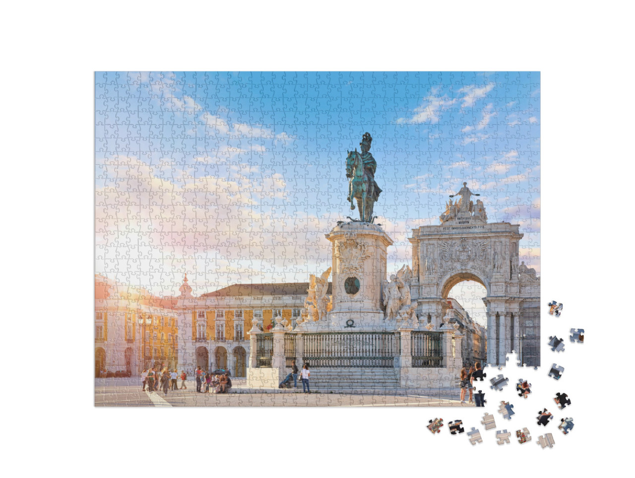 Lisbon, Portugal. King Jose I Statue At Praca Do Comercio... Jigsaw Puzzle with 1000 pieces