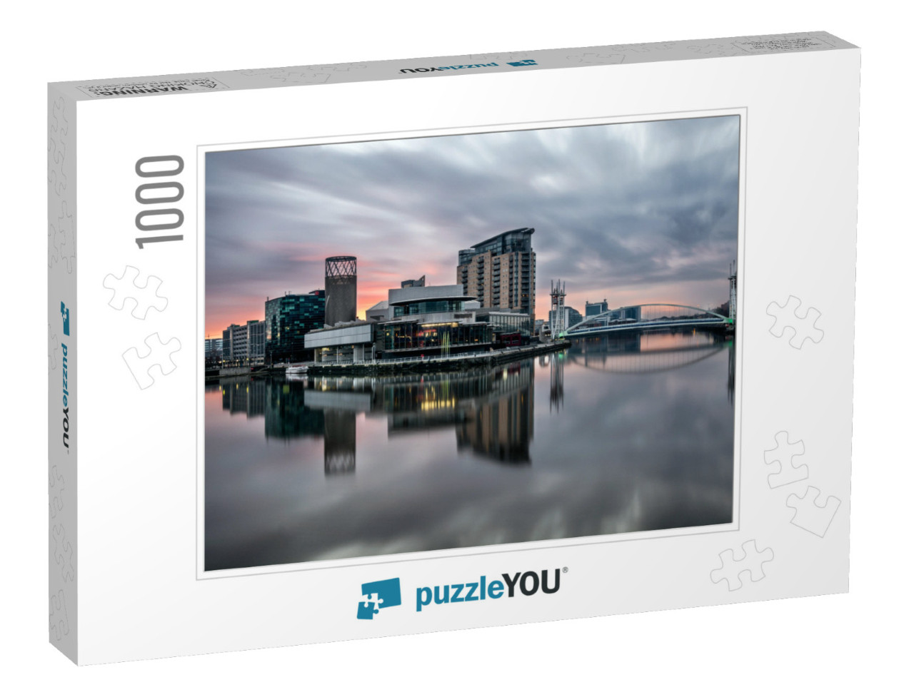 Long Exposure At Salford Quays on a Calm Morning with Bea... Jigsaw Puzzle with 1000 pieces