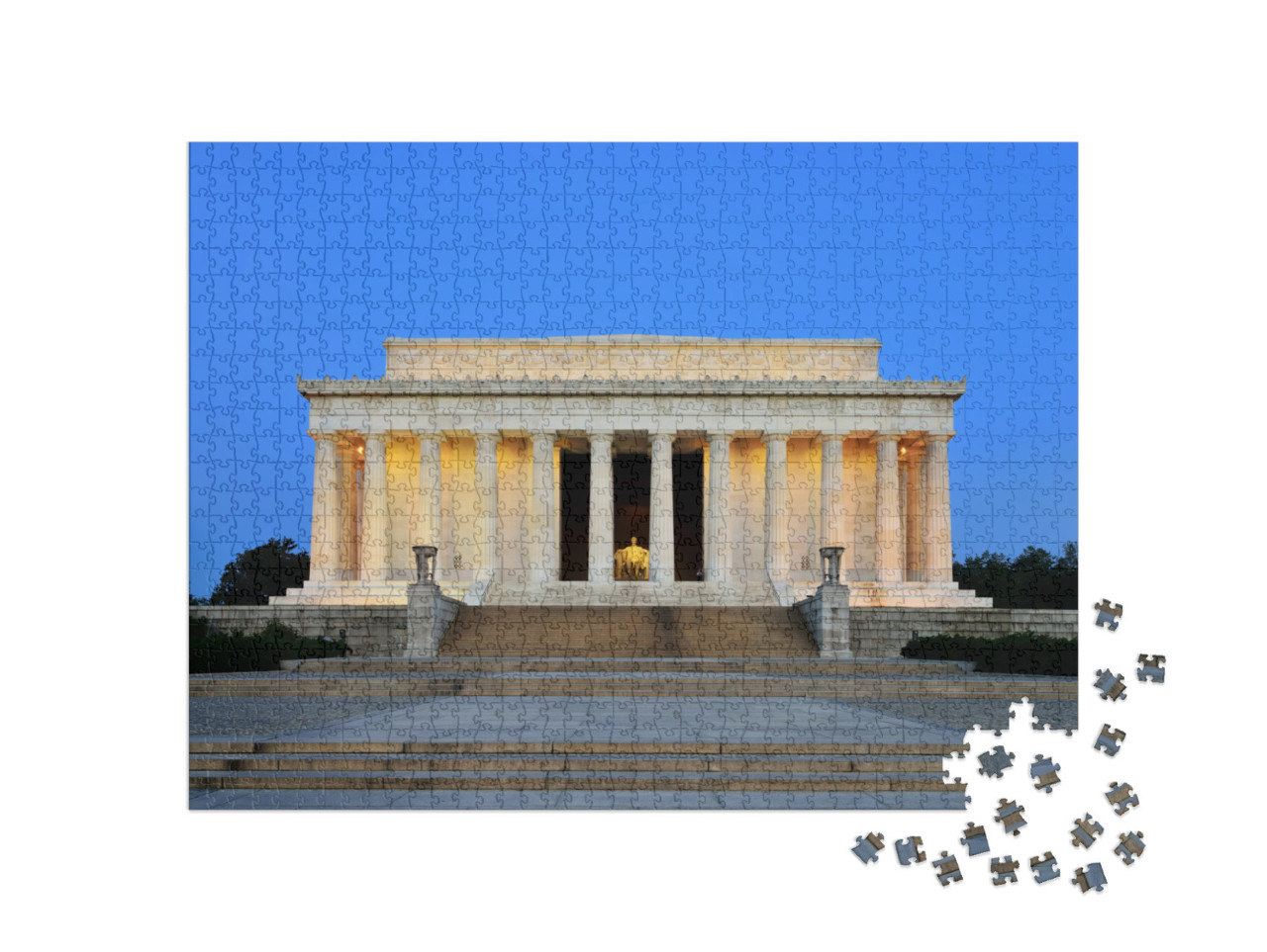 Lincoln Memorial At Dawn... Jigsaw Puzzle with 1000 pieces