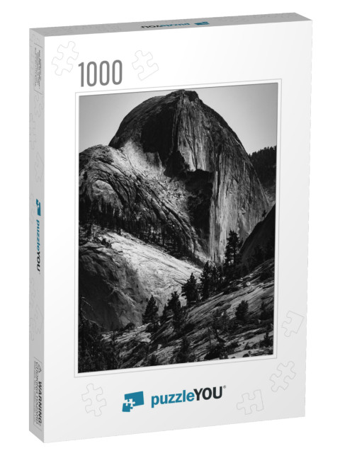 Black & White Image of Half Dome in Yosemite National Par... Jigsaw Puzzle with 1000 pieces