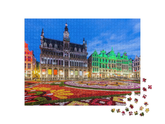 Brussels, Belgium. Grand Place During 2018 Flower Carpet... Jigsaw Puzzle with 1000 pieces