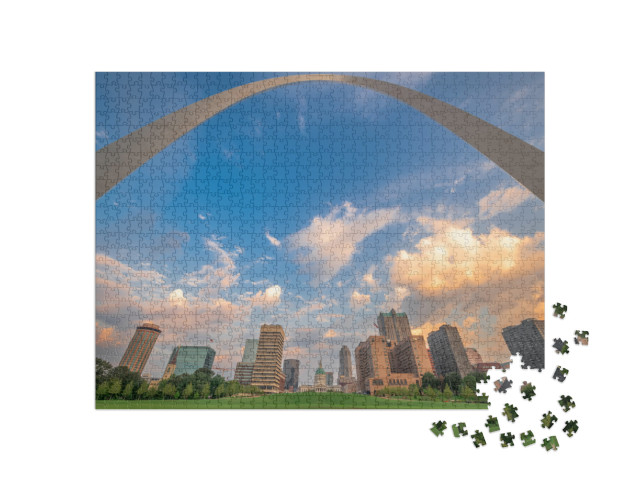 Downtown St. Louis, Missouri, USA Viewed from Below the Ar... Jigsaw Puzzle with 1000 pieces