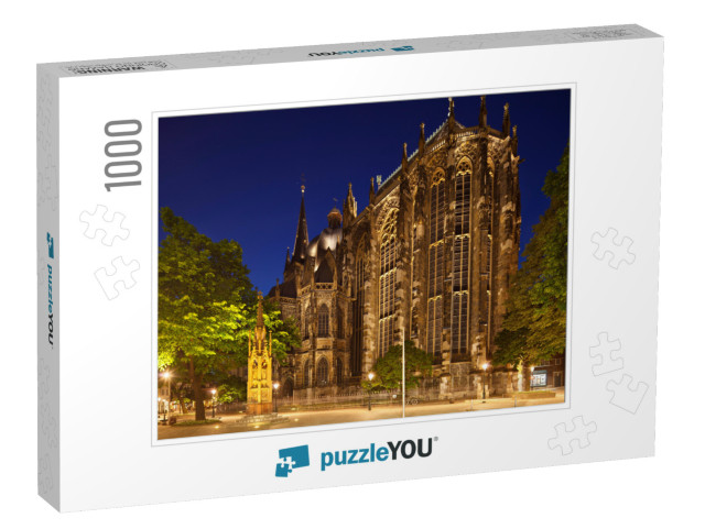 Backside of the Cathedral of Aachen, Germany Seen from Mu... Jigsaw Puzzle with 1000 pieces