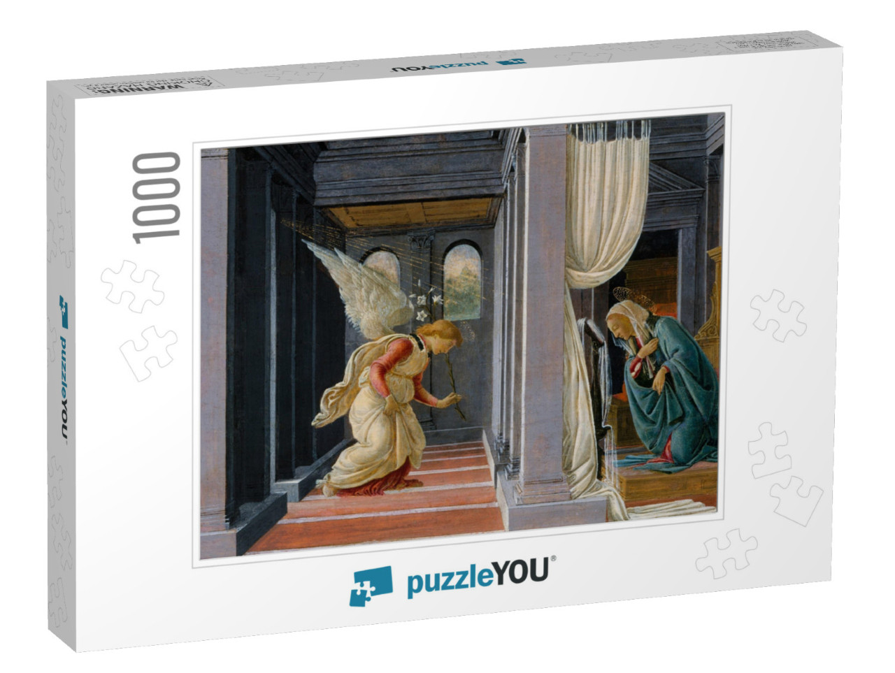 The Annunciation, by Botticelli, 1485-92, Italian Renaiss... Jigsaw Puzzle with 1000 pieces