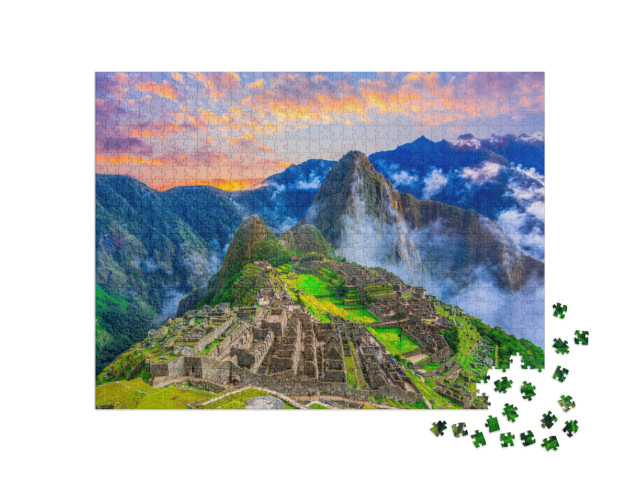 Machu Picchu, Cusco, Peru Overview of the Lost Inca City... Jigsaw Puzzle with 1000 pieces