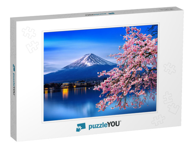 Fuji Mountain & Cherry Blossoms in Spring, Japan... Jigsaw Puzzle