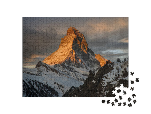 Scenic Sunrise View of Matterhorn, One of the Most Famous... Jigsaw Puzzle with 1000 pieces