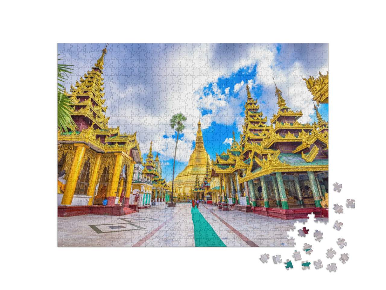 Shwedagon Pagoda in Yangon, Myanmar... Jigsaw Puzzle with 1000 pieces