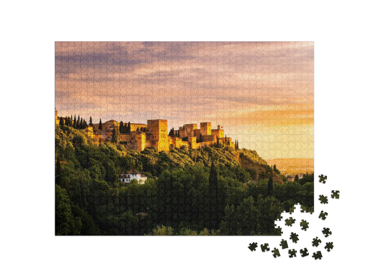 Beautiful Sunset View of Spain's Main Tourist Attraction... Jigsaw Puzzle with 1000 pieces