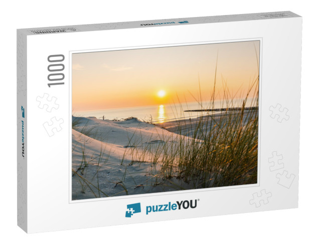 Sunset At the Baltic Sea Beach... Jigsaw Puzzle with 1000 pieces