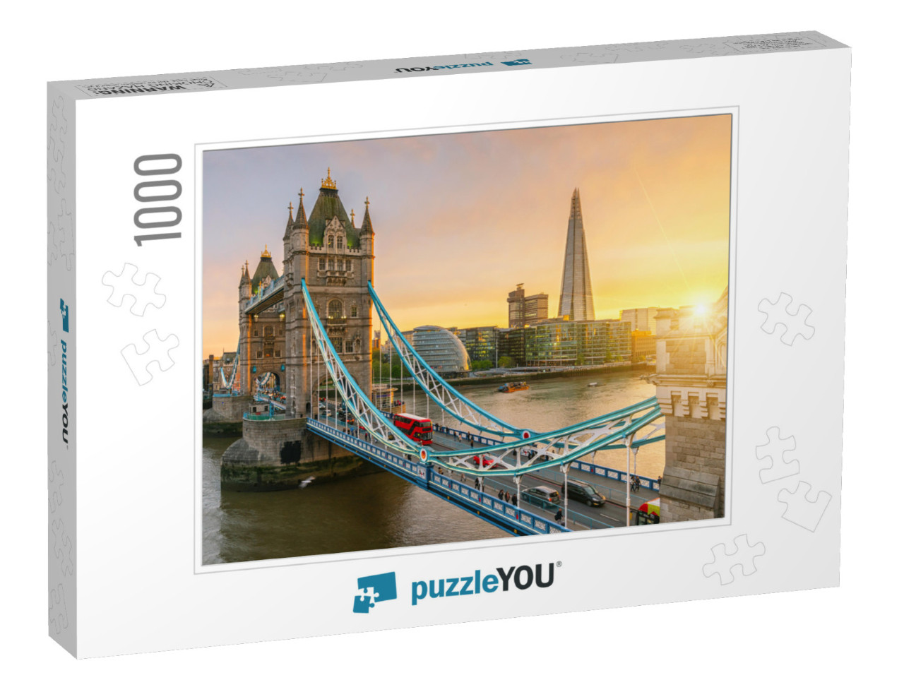 London Tower Bridge, the Uk. Sunset with Beautiful Clouds... Jigsaw Puzzle with 1000 pieces