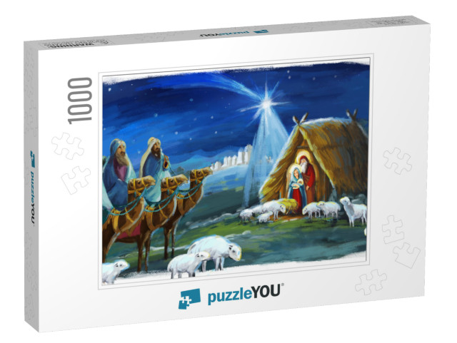 Religious Illustration Three Kings - & Holy Family - Trad... Jigsaw Puzzle with 1000 pieces