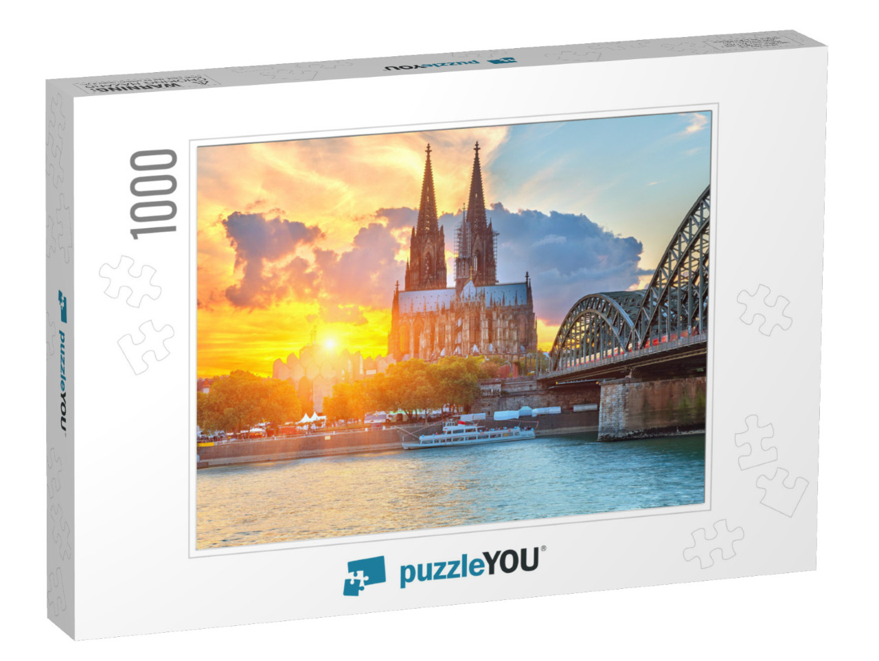 View on Cologne At Sunset... Jigsaw Puzzle with 1000 pieces