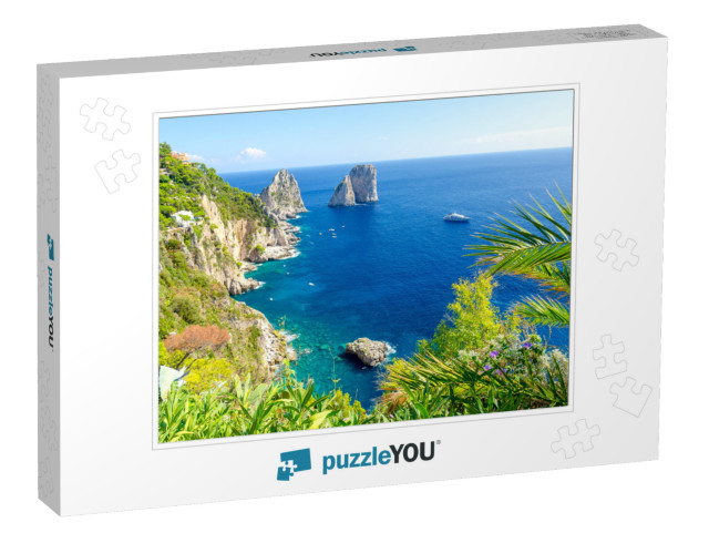 View on Faraglioni Rocks on Capri Island, Campania, Italy... Jigsaw Puzzle