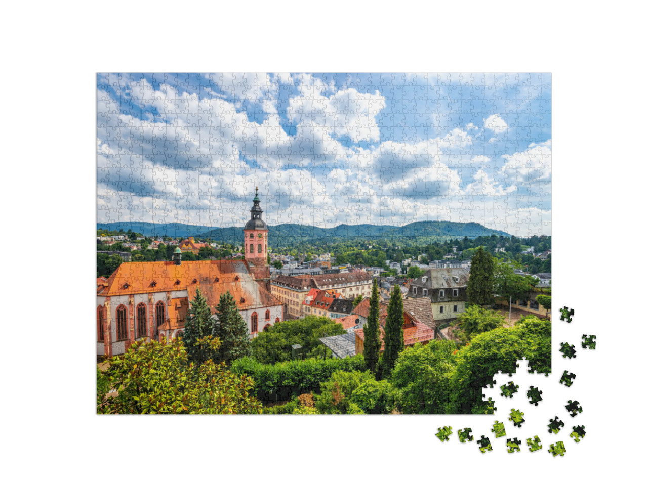 View Over Baden-Baden, Black Forest, Germany... Jigsaw Puzzle with 1000 pieces