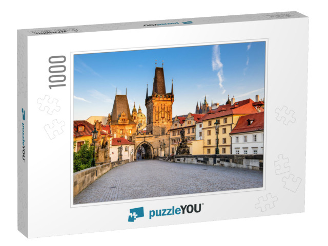 Prague, Czech Republic. Charles Bridge with Its Statuette... Jigsaw Puzzle with 1000 pieces