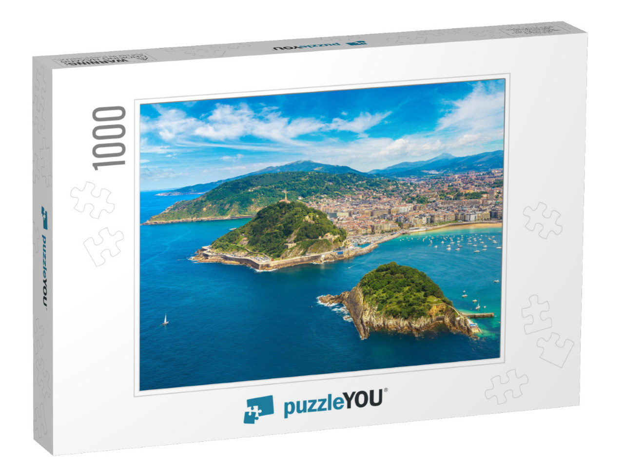 Panoramic Aerial View of San Sebastian Donostia in a Beau... Jigsaw Puzzle with 1000 pieces