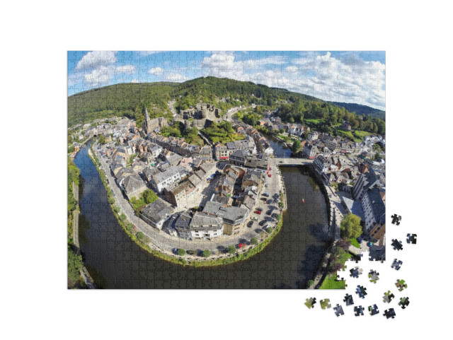 Aerial View on Belgian City La Roche-En-Ardenne with Rive... Jigsaw Puzzle with 1000 pieces