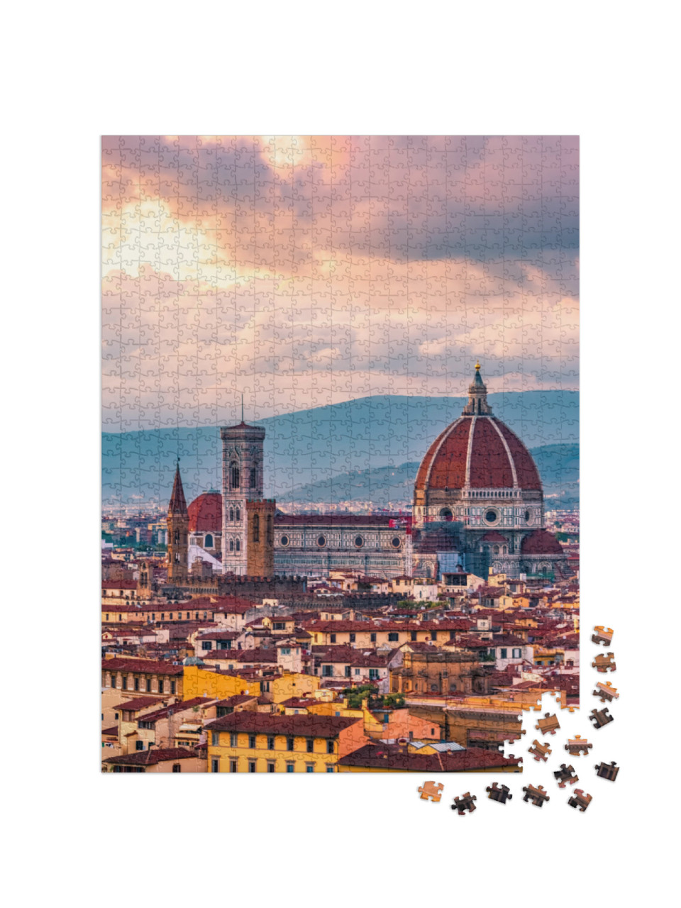 Sunset in Florence in Italy... Jigsaw Puzzle with 1000 pieces