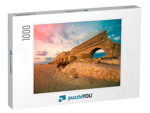 Old Aqueduct in Caesarea, Israel... Jigsaw Puzzle with 1000 pieces