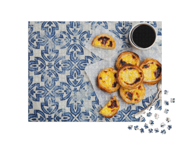 Egg Tart, Traditional Portuguese Dessert, Pastel De Nata... Jigsaw Puzzle with 1000 pieces