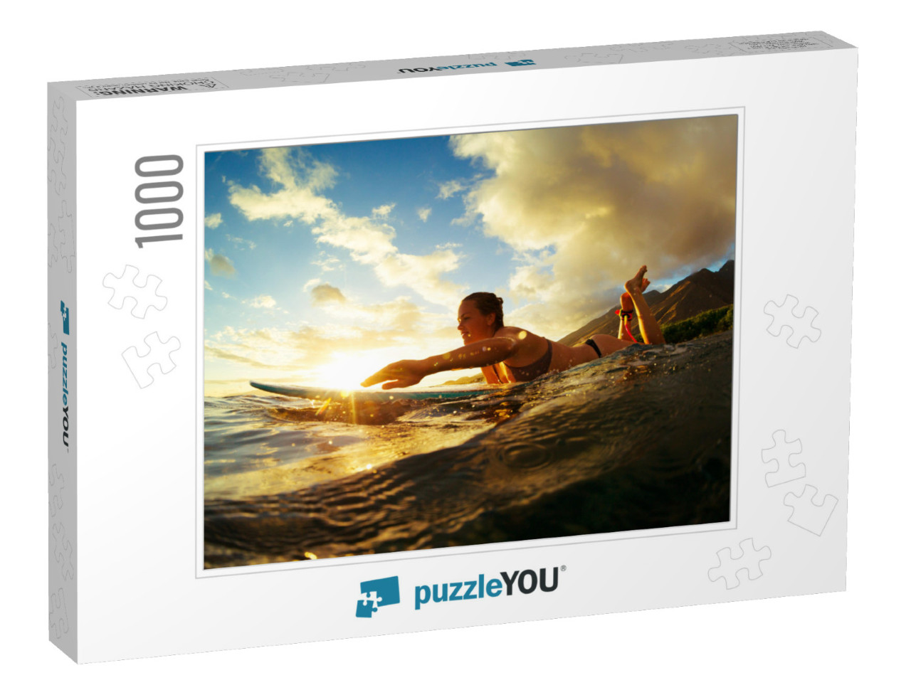 Surfing At Sunset. Outdoor Active Lifestyle... Jigsaw Puzzle with 1000 pieces