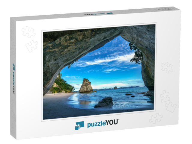 View from the Cave At Cathedral Cove Beach, Coromandel, N... Jigsaw Puzzle