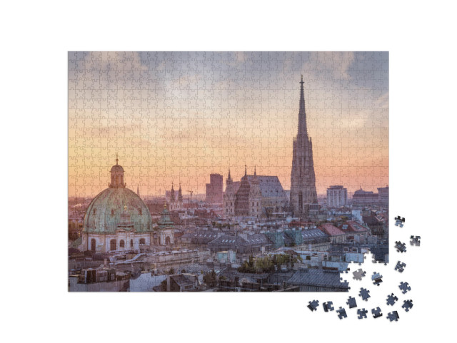 Vienna Skyline with St. Stephens Cathedral, Vienna, Austr... Jigsaw Puzzle with 1000 pieces