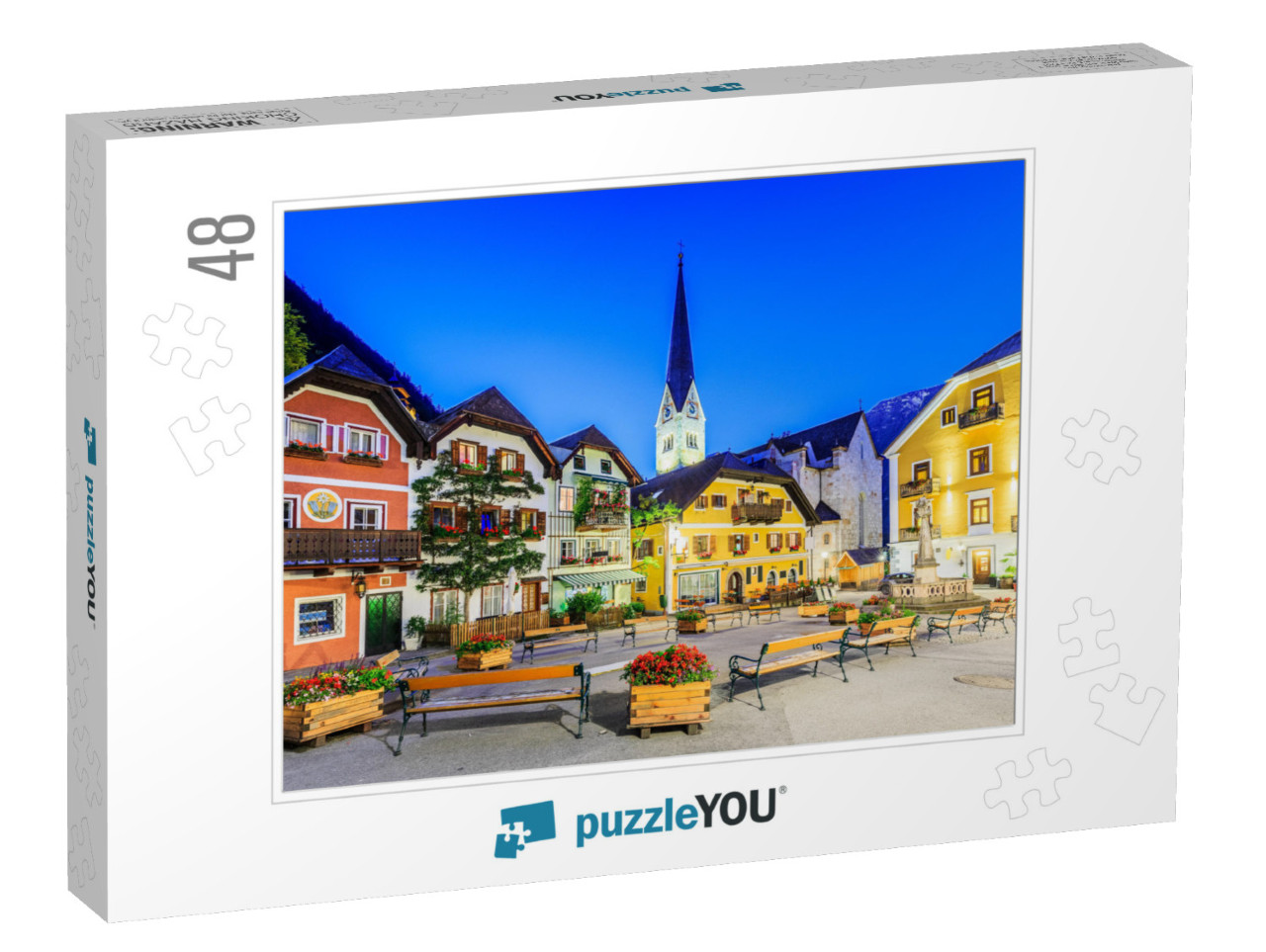 Hallstatt, Austria. Mountain Village in the Austrian Alps... Jigsaw Puzzle with 48 pieces