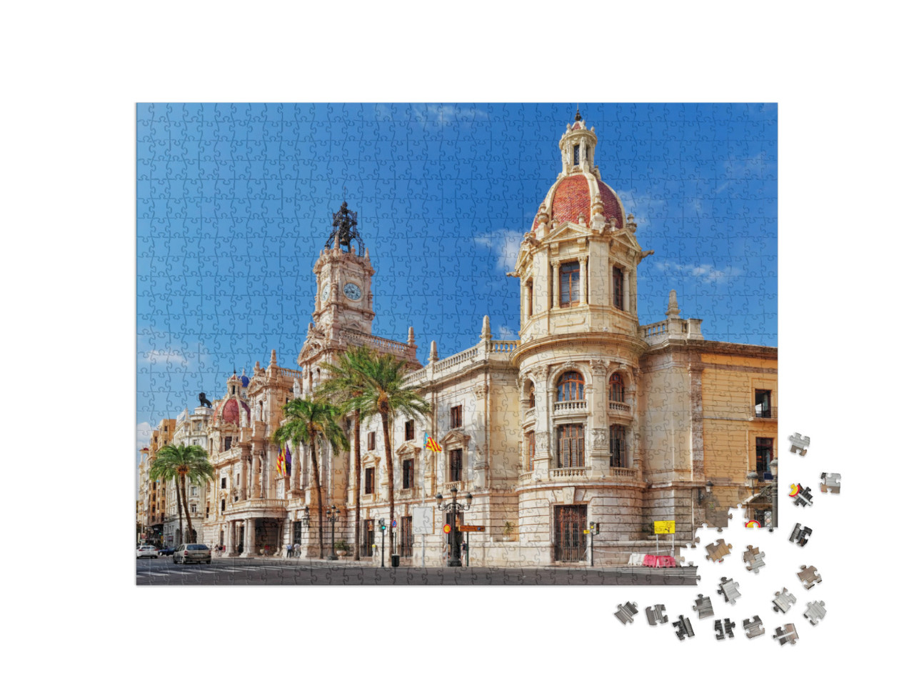 Cityscape Historical Places of Valencia - City in Spain... Jigsaw Puzzle with 1000 pieces