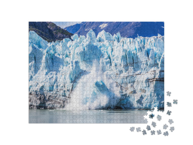 Alaska. Ice Calving At the Margerie Glacier in the Glacie... Jigsaw Puzzle with 1000 pieces