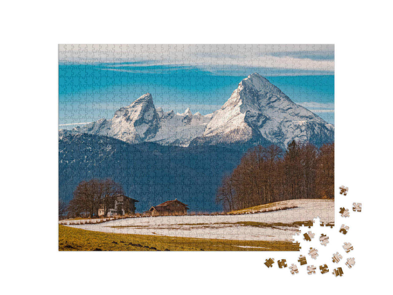 Beautiful Winter Landscape Near Berchtesgaden, Bavaria, G... Jigsaw Puzzle with 1000 pieces