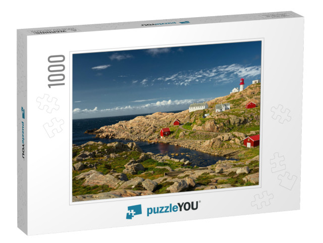 Beautiful Lighthouse on the Edge of Rocky Sea Coast, Sout... Jigsaw Puzzle with 1000 pieces