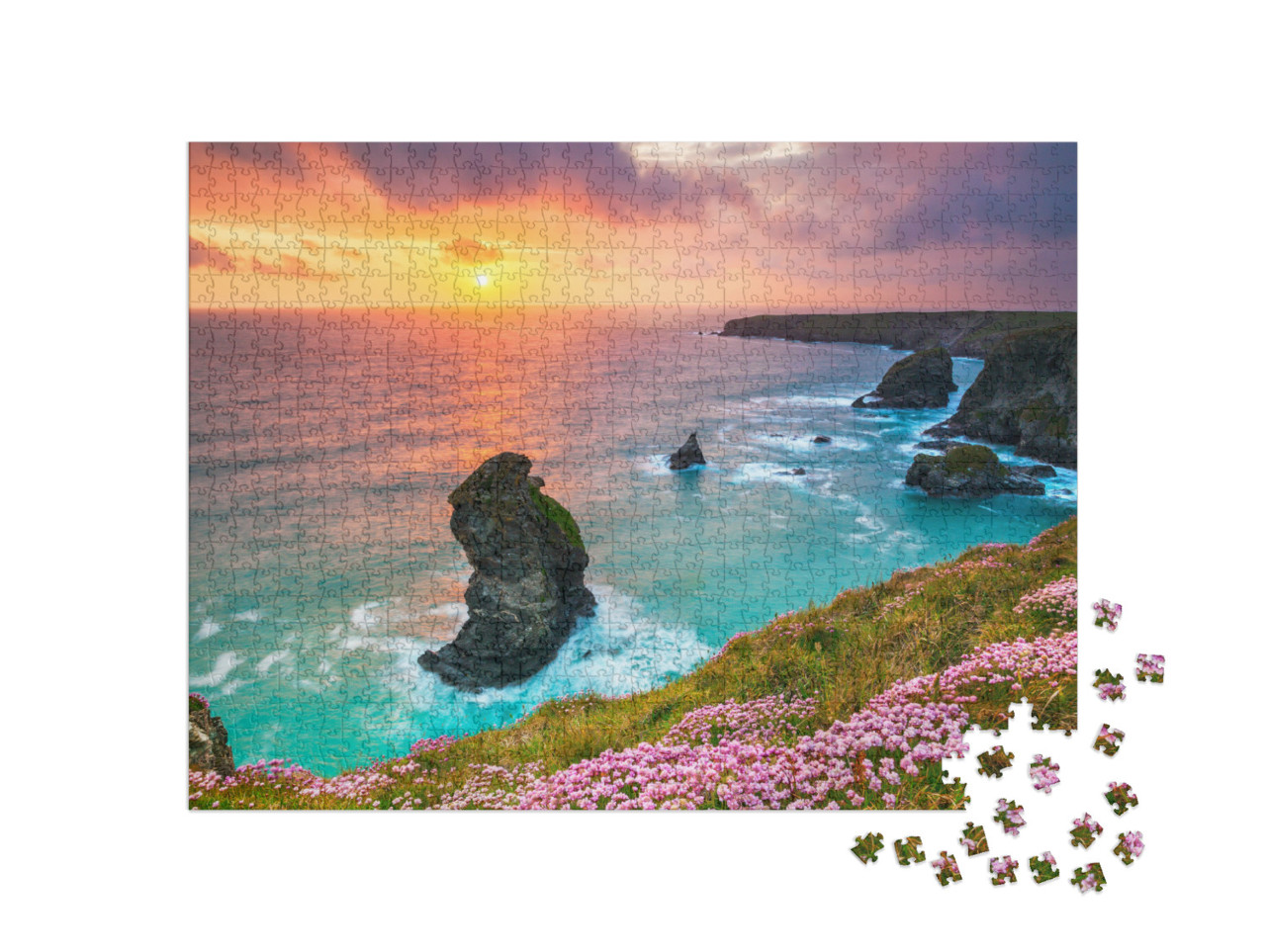 Beruthan Steps, North Cornwall, Uk... Jigsaw Puzzle with 1000 pieces