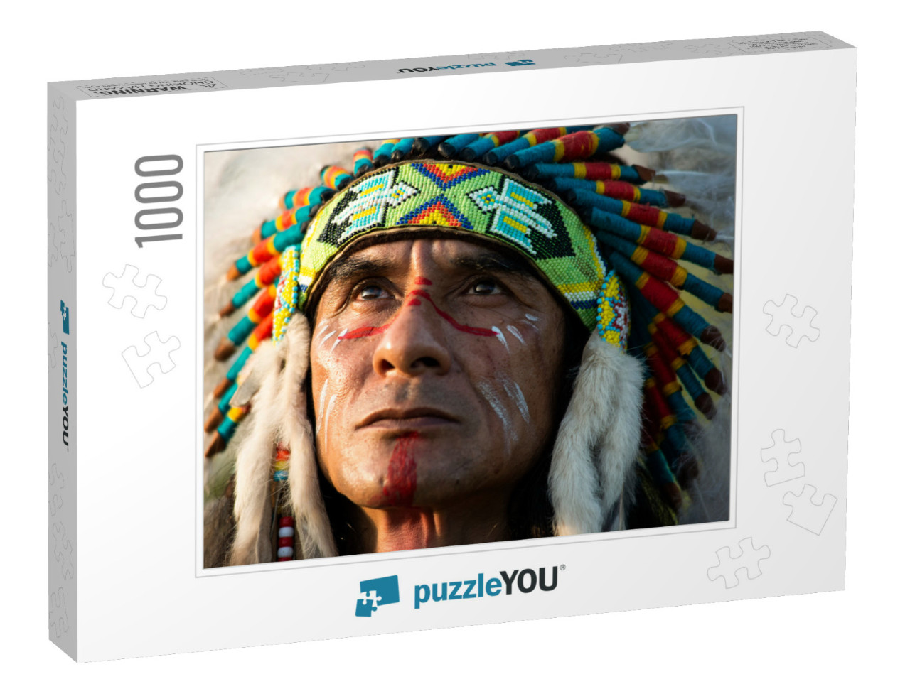 Portrait of Indigenous Person in Traditional Clothing Jigsaw Puzzle with 1000 pieces