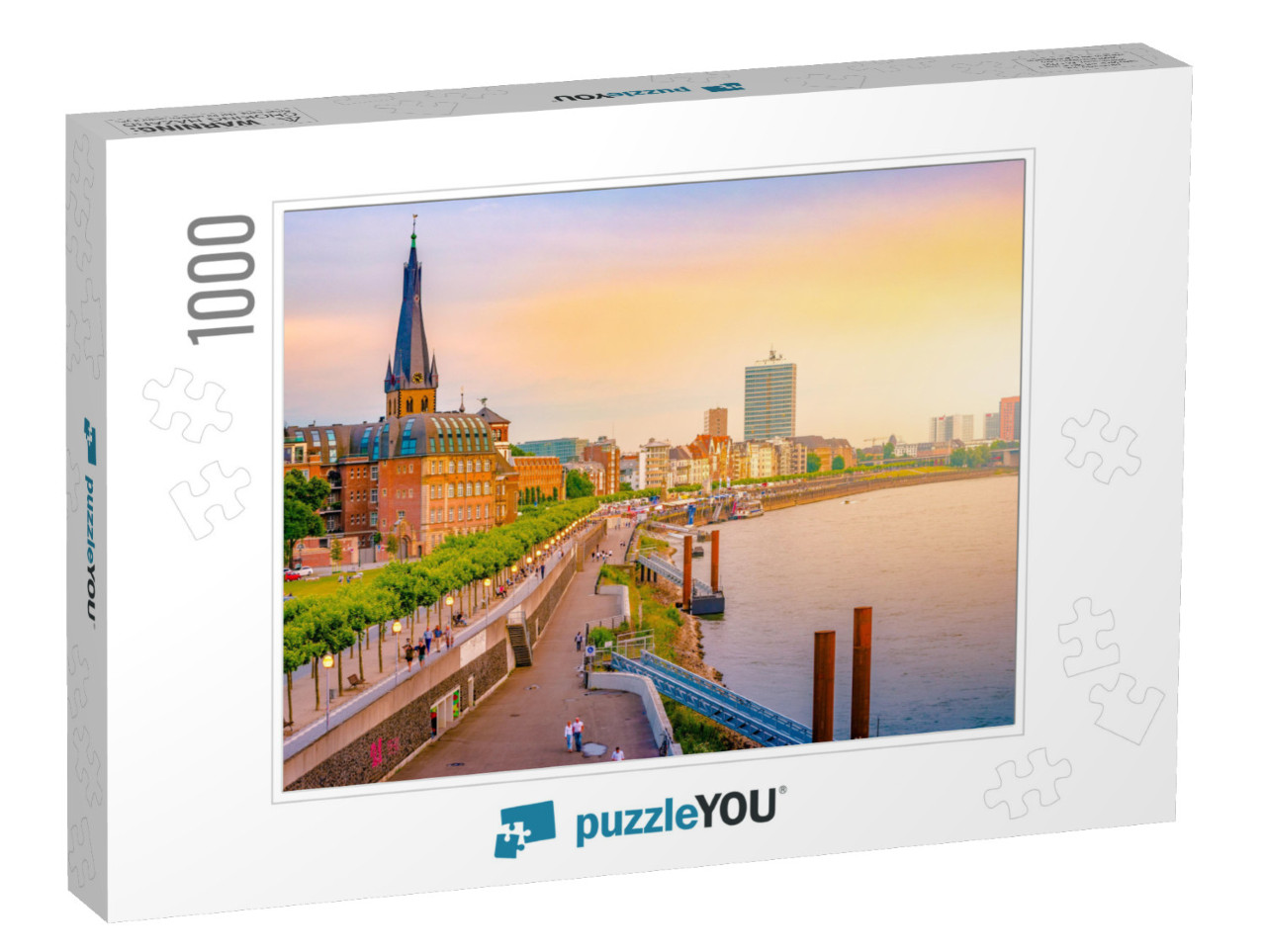 A View At the City Skyline Central Dusseldorf from the Rh... Jigsaw Puzzle with 1000 pieces