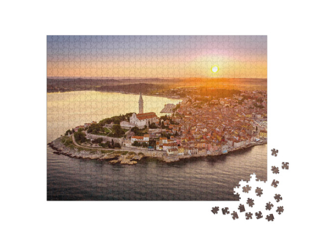 Beautiful Sunrise from Air in Rovinj, Croatia... Jigsaw Puzzle with 1000 pieces