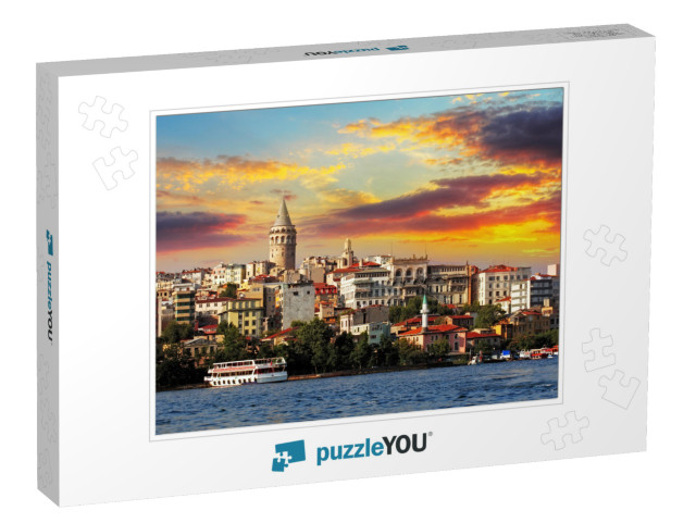 Istanbul At Sunset - Galata District, Turkey... Jigsaw Puzzle