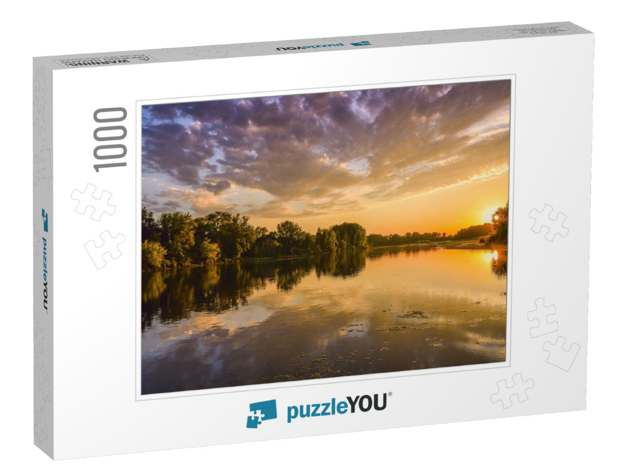 Loire River At Sunset, Colorful Picture of the River Loir... Jigsaw Puzzle with 1000 pieces