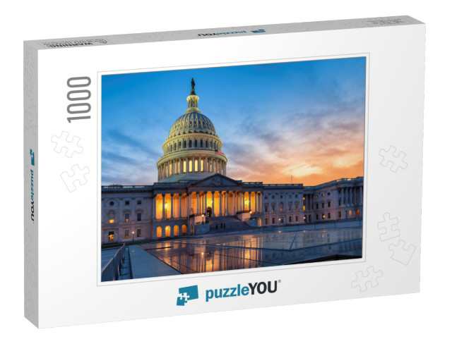 The United States Capitol Building At Sunset, Washington... Jigsaw Puzzle with 1000 pieces