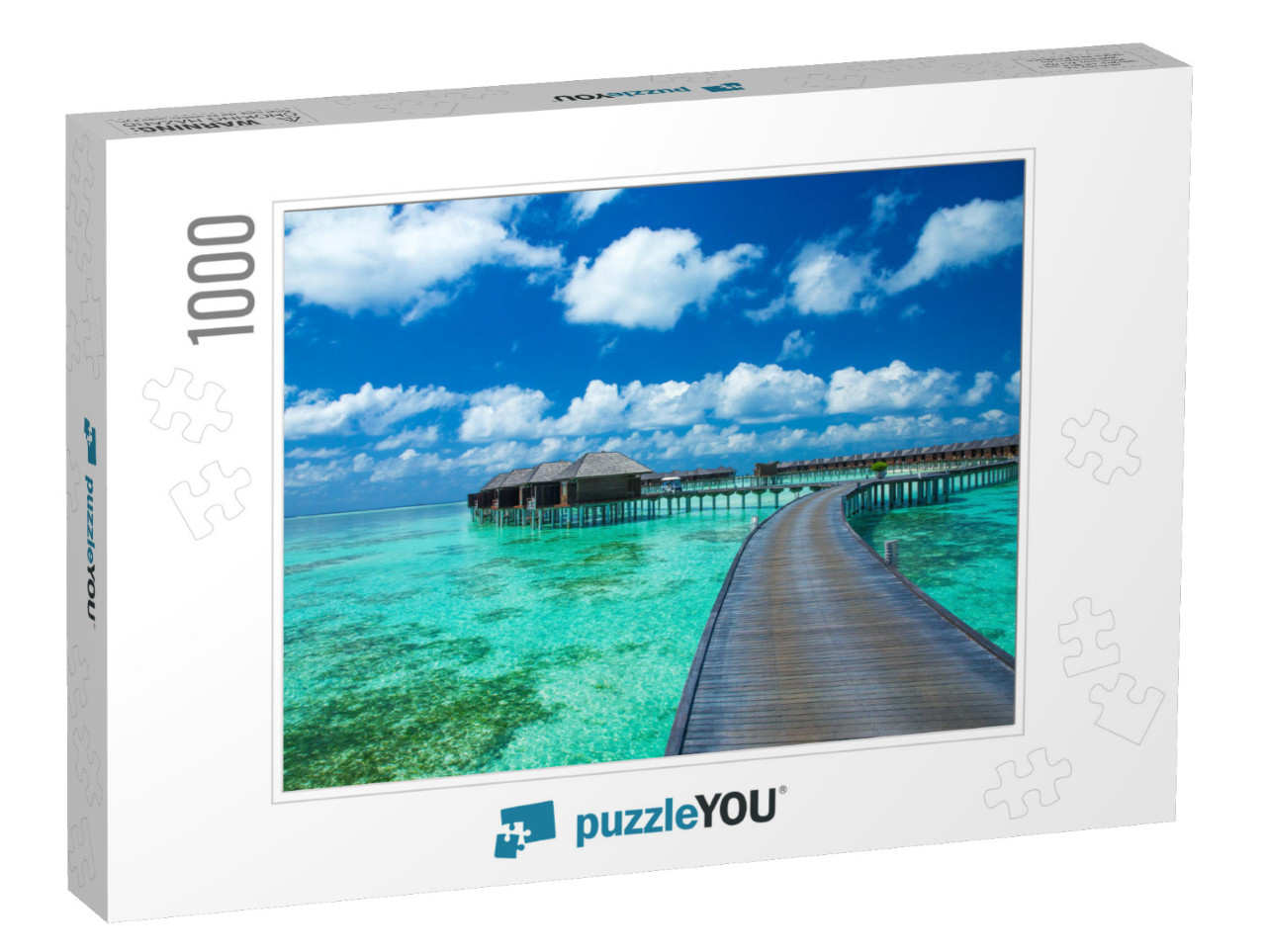 Beautiful Beach with Water Bungalows At Maldives... Jigsaw Puzzle with 1000 pieces