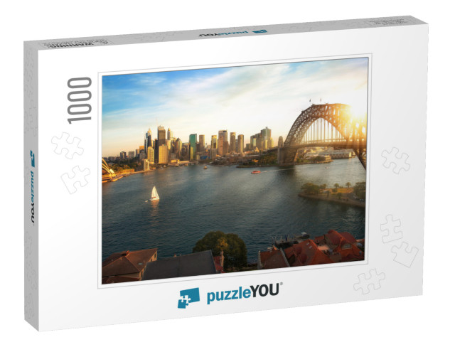 Panorama of Sydney Harbor & Bridge in Sydney City, New So... Jigsaw Puzzle with 1000 pieces