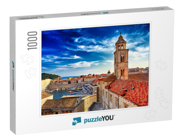 The Amazing Panorama Dubrovnik Old Town Roofs At Sunset... Jigsaw Puzzle with 1000 pieces